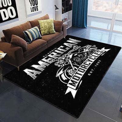 3D-Retro-Motorrad-Teppich, groß, Teppich für Wohnzimmer, Schlafzimmer, Sofa, Dekoration, Fußmatte, Küche, rutschfeste Bodenmatte, Picknick-Camp