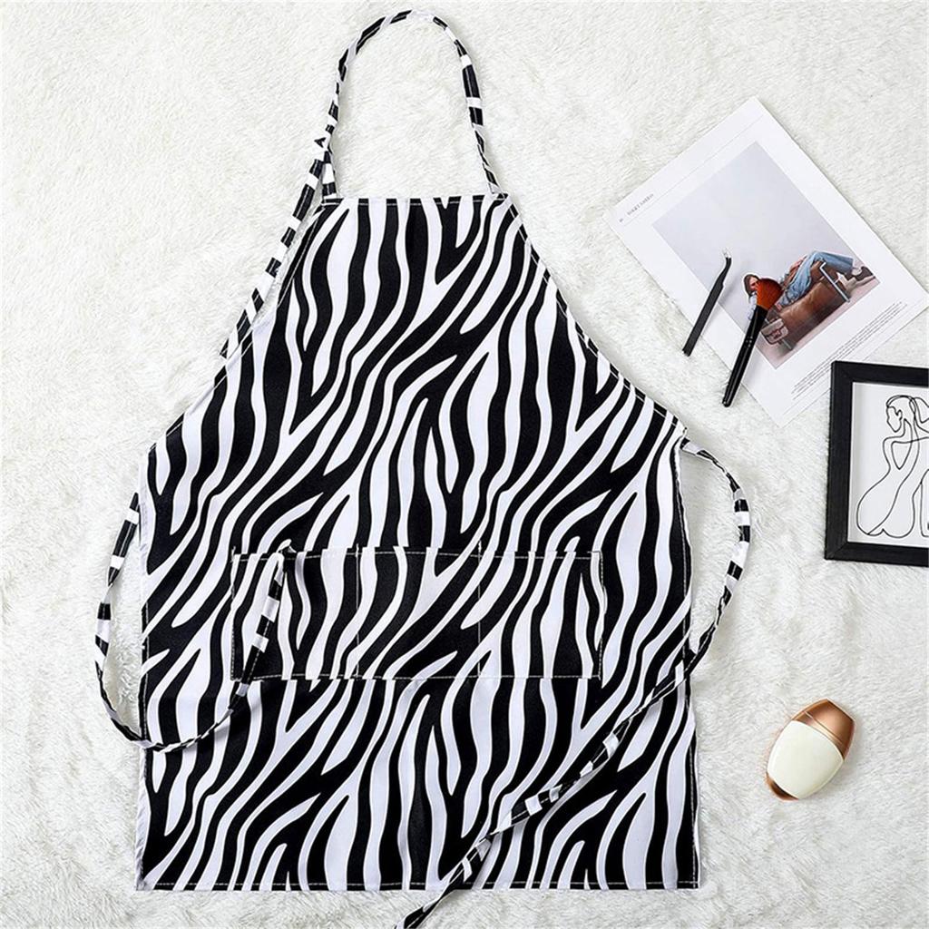 Stylish Leopard Print Apron Kitchen Cooking Accessories Apron Adjustable Neck Strap Easy Wash For Home Beauty Salon Use