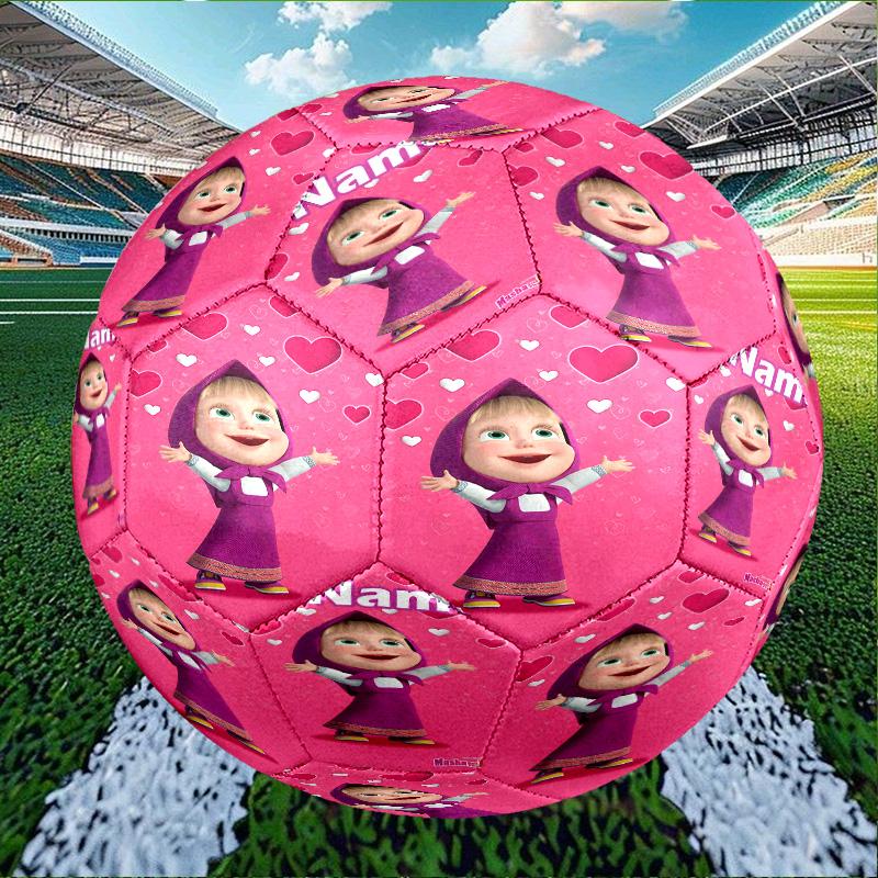 Custom Name Personalized Masha and The Bear-A Print Size 5 Soccer Ball Training & Match Football, for Team, Kicking, Gift for Football Enthusiasts