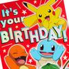 Hallmark Pokemon Birthday Card for Kids and Pop-Up (Pikachu, Szechuan, Charmander, Bulbasaur)