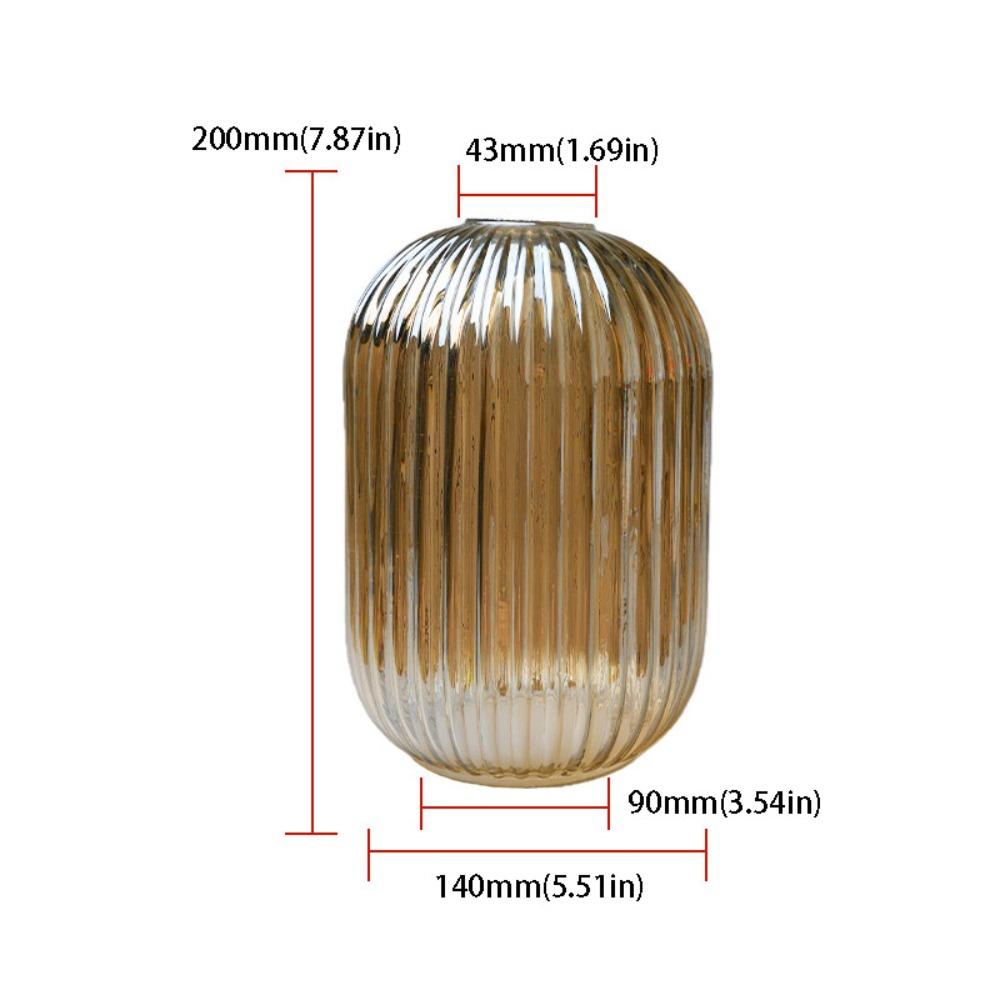 Striped Glass Lamp Shade  Lantern Shaped Decorative Cover Vertical Striped  Light Fixture