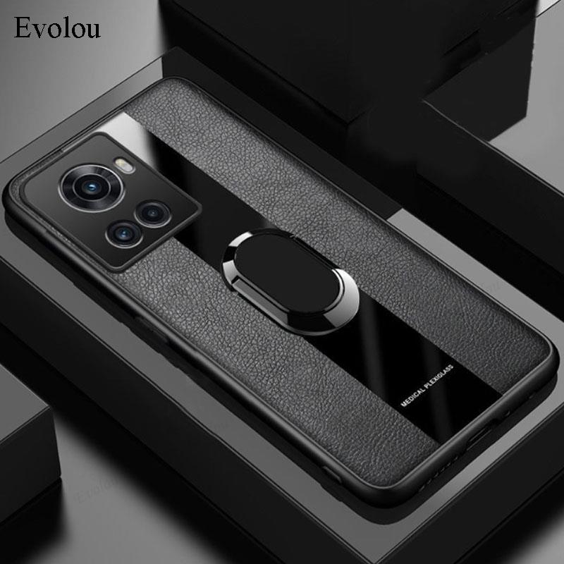 Plexiglass PU leather phone case for oneplus ACE 5G Magnetic Metal Ring Stand Holder shockproof Protection Cover For Oneplus 13R