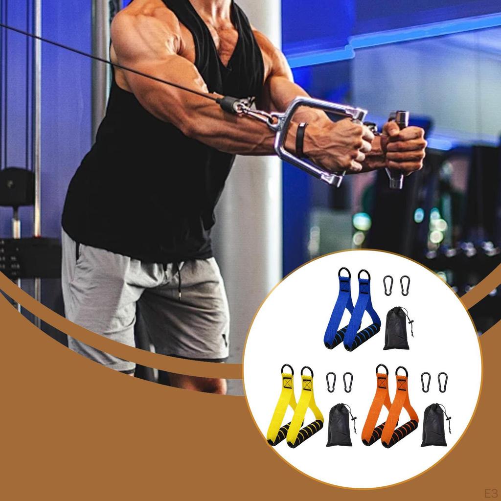 2 Exercise Handles for Resistance Bands, Strength Training Accessories, Pulley System, Heavy-duty