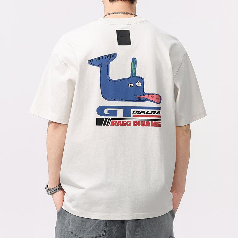 

New Casual Half-sleeved Summer T-shirt Short-sleeved Loose Casual Printed T-shirt Men 3XL