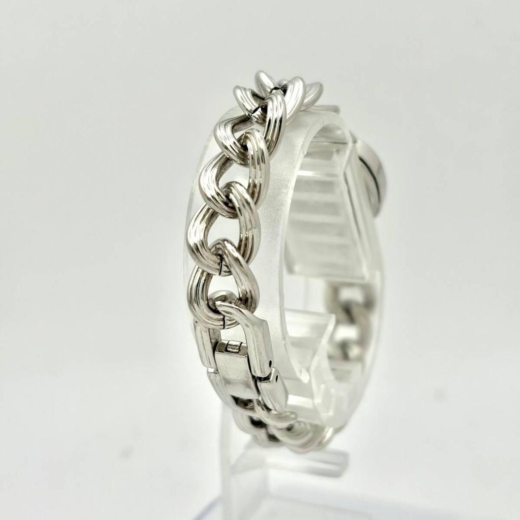 Used [New Battery] SEIKO Seiko Ladies Watch Silver Kihei Chain Bracelet Square 2C21-5510 500067