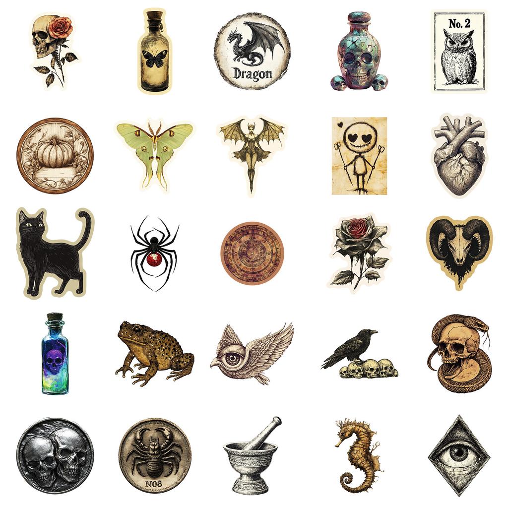 50 American Pharmacist Graffiti Waterproof Decorative Stickers Retro Style Personalized Stickers