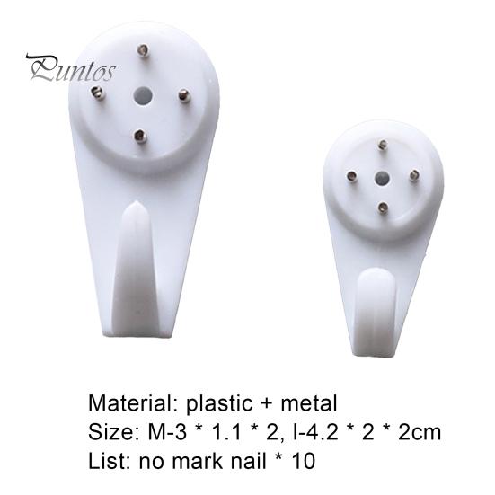 Hanging 10Pcs Hook Traceless Storage Supplies Non-trace Nail Load-bearing for Bathroom Strong Hanger