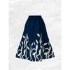 Printed Design Women's  Minimalist Leaf Print High Waist Maxi Skirt