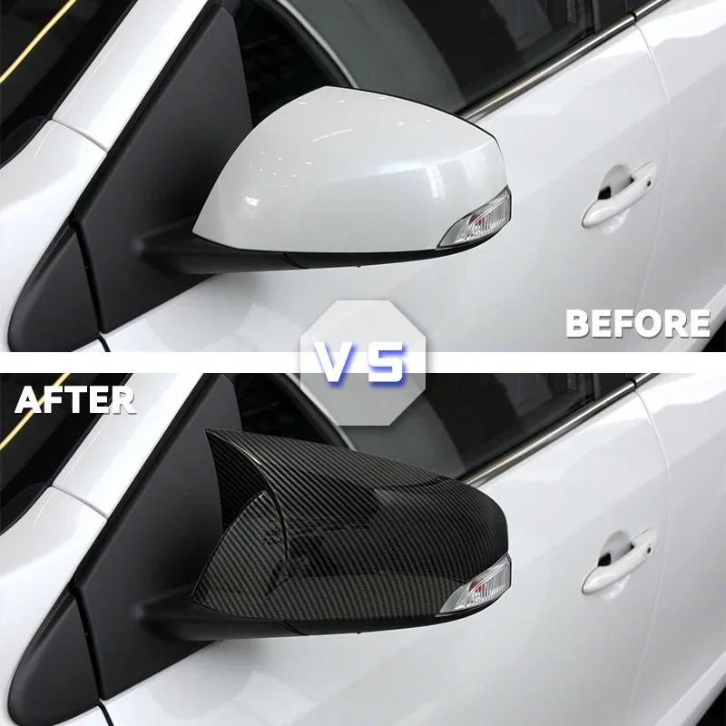 New Bat Style High Quality Abs Plastic 2 Pieces Mirror Covers Caps RearView Case Gloss Black For Renault Fluence 2010-2016