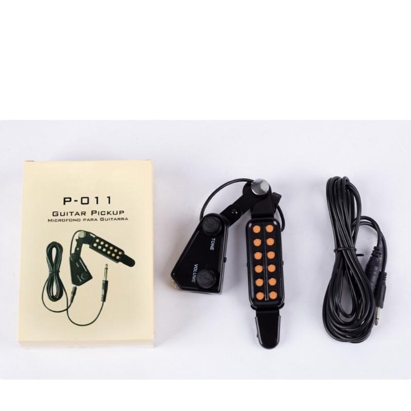 12 Hole Acoustic Guitar Pickup Sound Hole Pickup Magnetic Transducer with Volumes Tone Tuner Guitar Accessories