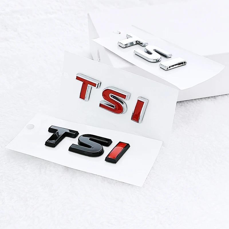 3D ABS Chrome Black Logo TSI Emblem Letters Car Trunk Badge For VW TSI Sticker Accessories