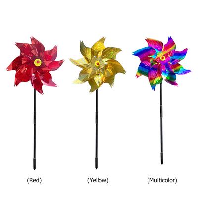 3D Flower Windmill Colourful Wind Spinner Bird Repeller Pinwheels Laser Bird Deterrent Windmill Spinner Garden Lawn Yard Decor