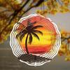 Elegant Rotating Wind Chime – Coconut Tree Sunset Design with 360° Hook, Perfect for Spring & Summer Balcony & Garden Decor
