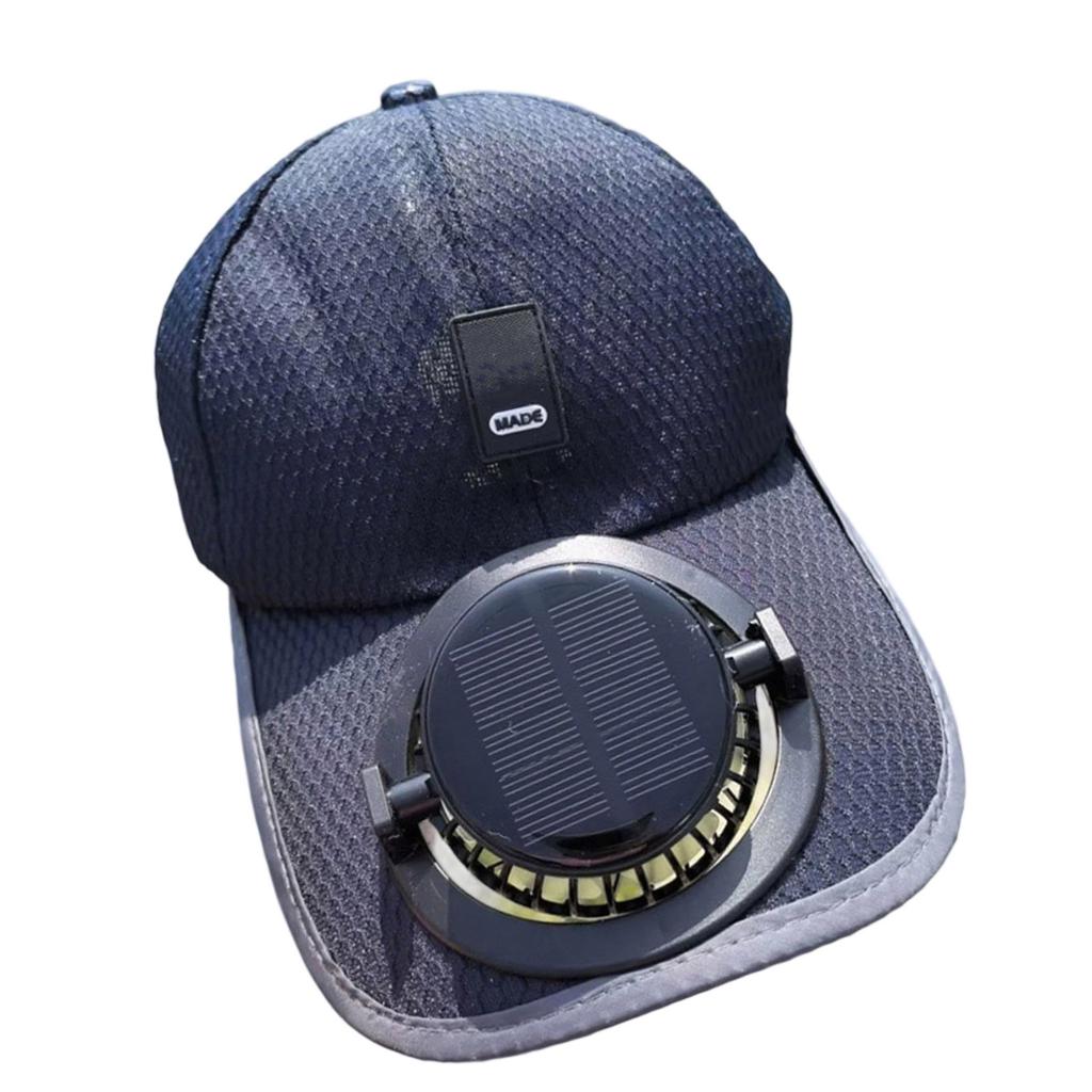 Solar Powered Cooling Hat Adjustable USB Rechargeable Fan Breathable Fabric For Outdoor Hiking Beach