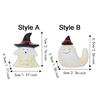 Cute Ghost Witch Hat Figurine Mini Spooky Resin Statue Witching Hour Ghost Ornaments  Dining Table