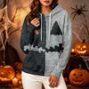 Women's Long Sleeve Halloween Printed Hoodie for Festive Party Wear