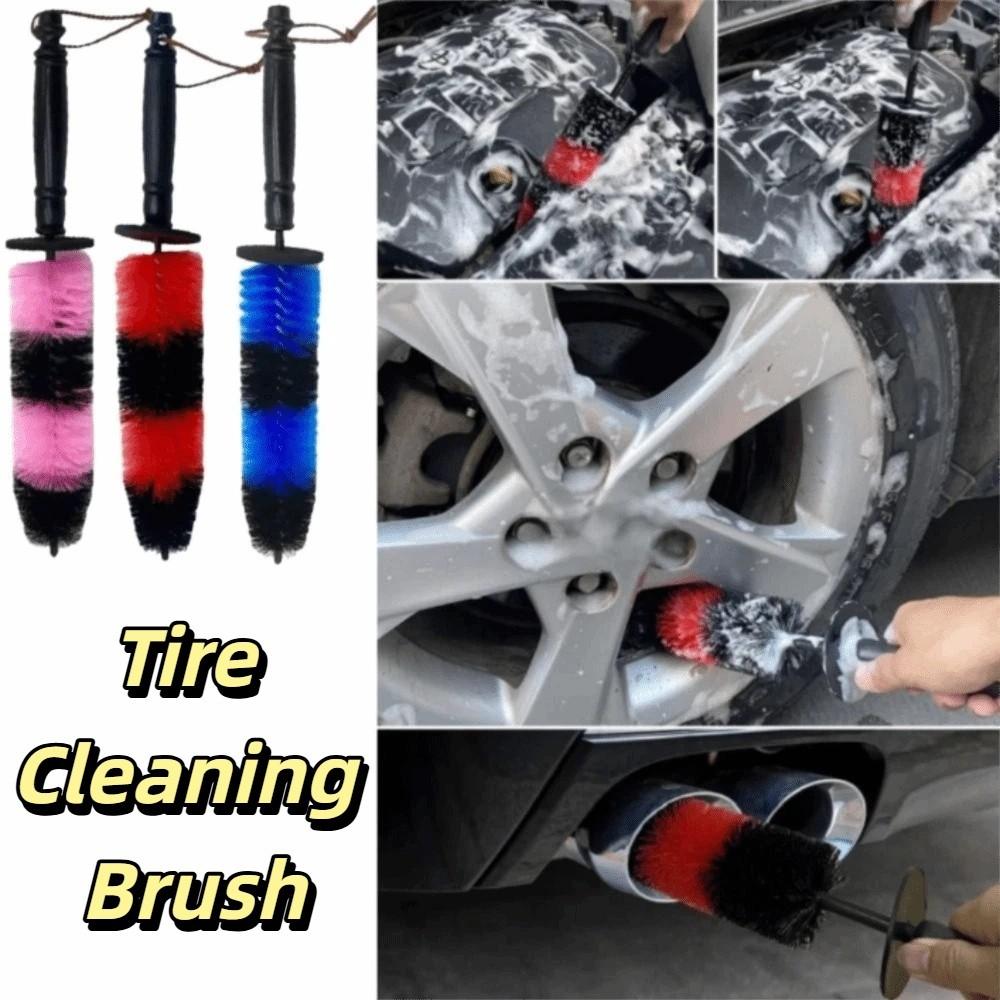 Soft Bristles Auto Wheel Cleaning Brush Long Handle Vehicle Engine Brush  Rim Cleaning