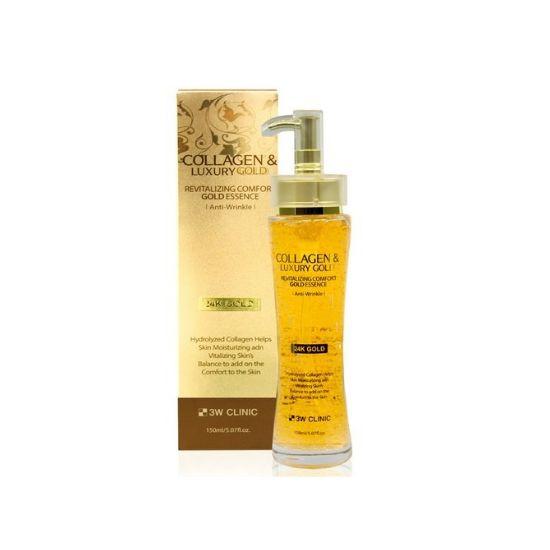 3W Clinic Collagen & Luxury Gold Revitalizing Comfort Gold Essence Anti-Aging & Firming Skin Care 150ml
