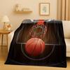 26 Style Basketball Court Art Flannel Blanket,Ultra Soft Warm Plush Throw for Home Bedroom Bed Sofa Cover Travel Camping  Gift