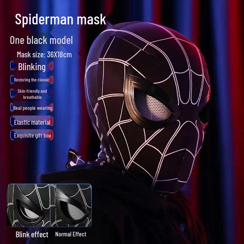Spider-Man Electric Light-Up Mask - Miles Cosplay Halloween Toy Gift