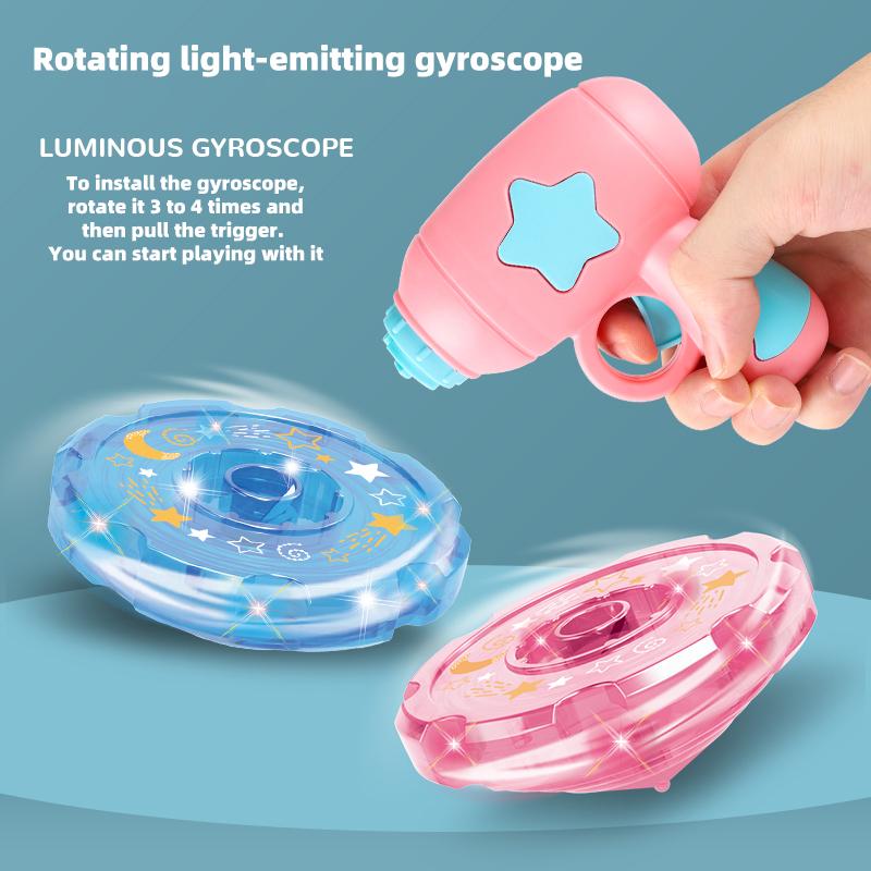 Light-Emitting Flying Bamboo Fly-Crayon, Light-Up Gyro Gun, Parent-Child Interaction Toy Set, Suitable For Both Indoor And Outdoor U