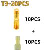 New 100-10PCS T-shaped Wire Connector Self Stripping Quick Splice Crimp Terminals Block Lock Snap Splice Lock Tape Insulation