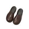 Black bag head half slippers women's outer wear 2025 spring and autumn new thick-soled lazy Muller shoes height-increasing shorty music shoes