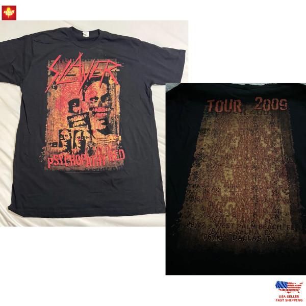 Slayer Psychopathy Red 2009 XL OFFICIAL Tour Shirt With Dates New Old Stock Unisex T-Shirt XXXL