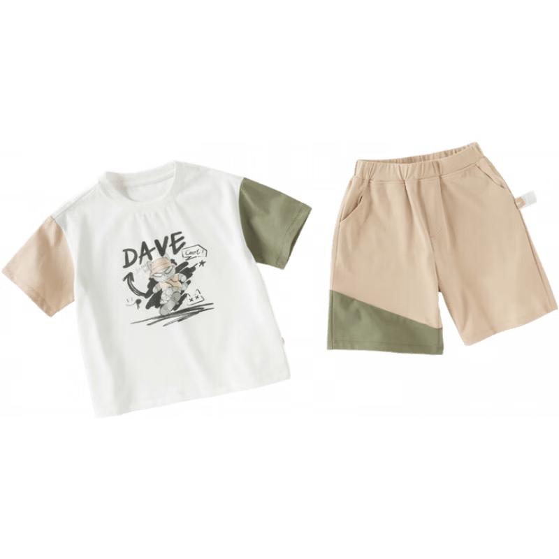 Dave  Bella Boys  Cool Anti-Bacterial Summer Short-Sleeve  Shorts Set 110 cm