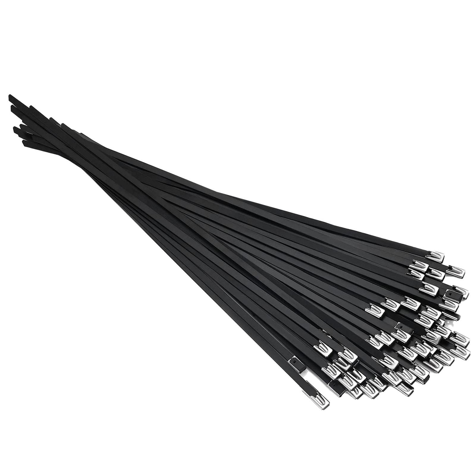 

100 ШТ Металева стяжка-хомут 4.6x0.25x300мм 304 Нержавіюча сталь Самозамок Дротова стяжка для обладнання