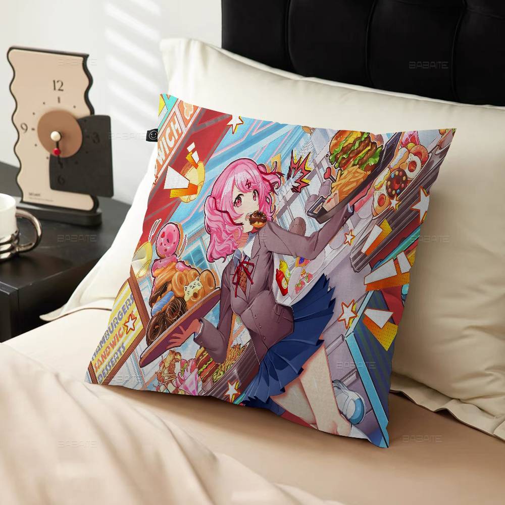 Game Doki D-Doki Literature C-Club Pillow Anime Pillow Sofa Bed Head Pillow Cover Cushion Cover 45X45 Cm Fashion