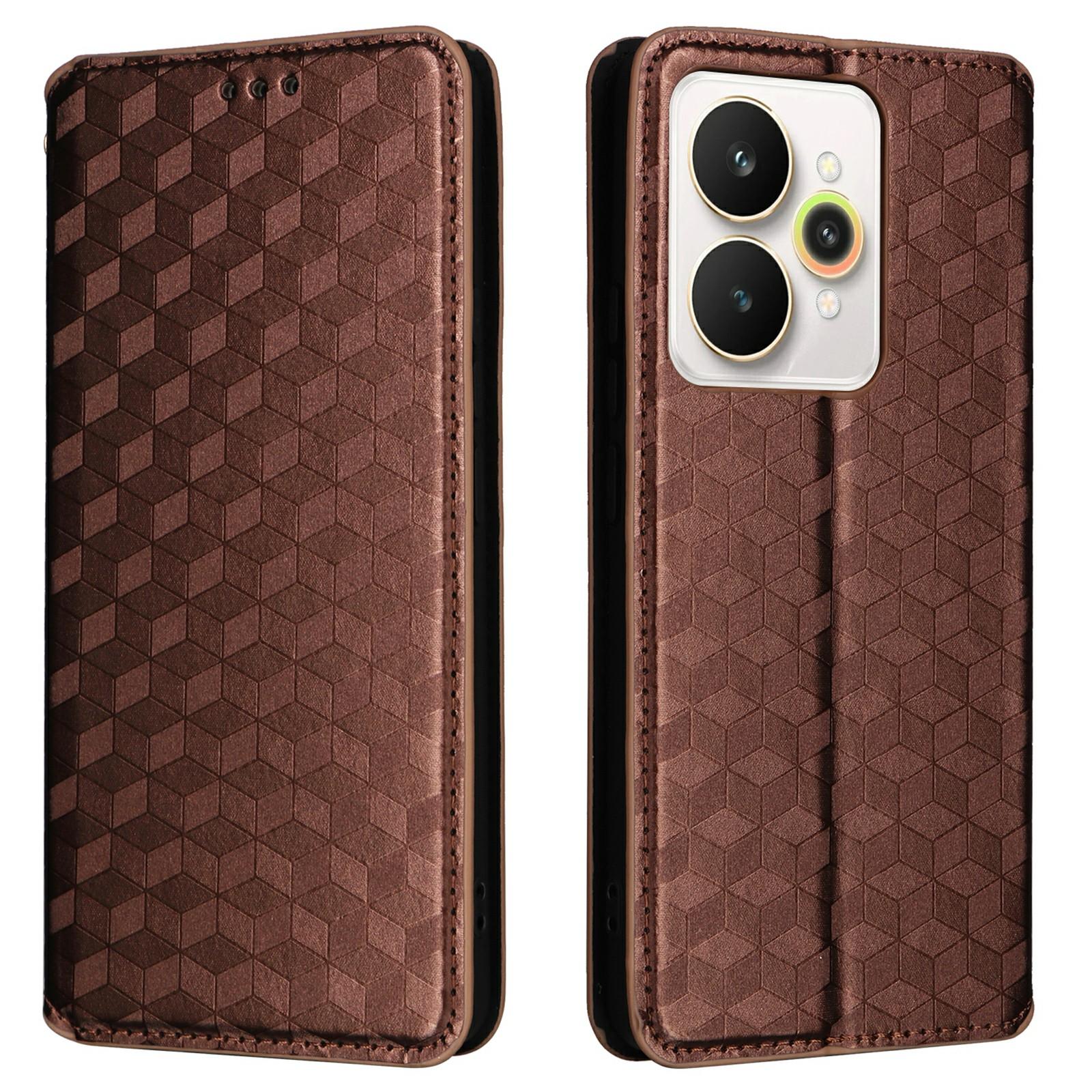 

Для Realme 15 Pro 5G/15 5G Чохол-гаманець Шкіряний чохол для телефону з тисненням у вигляді ромба F