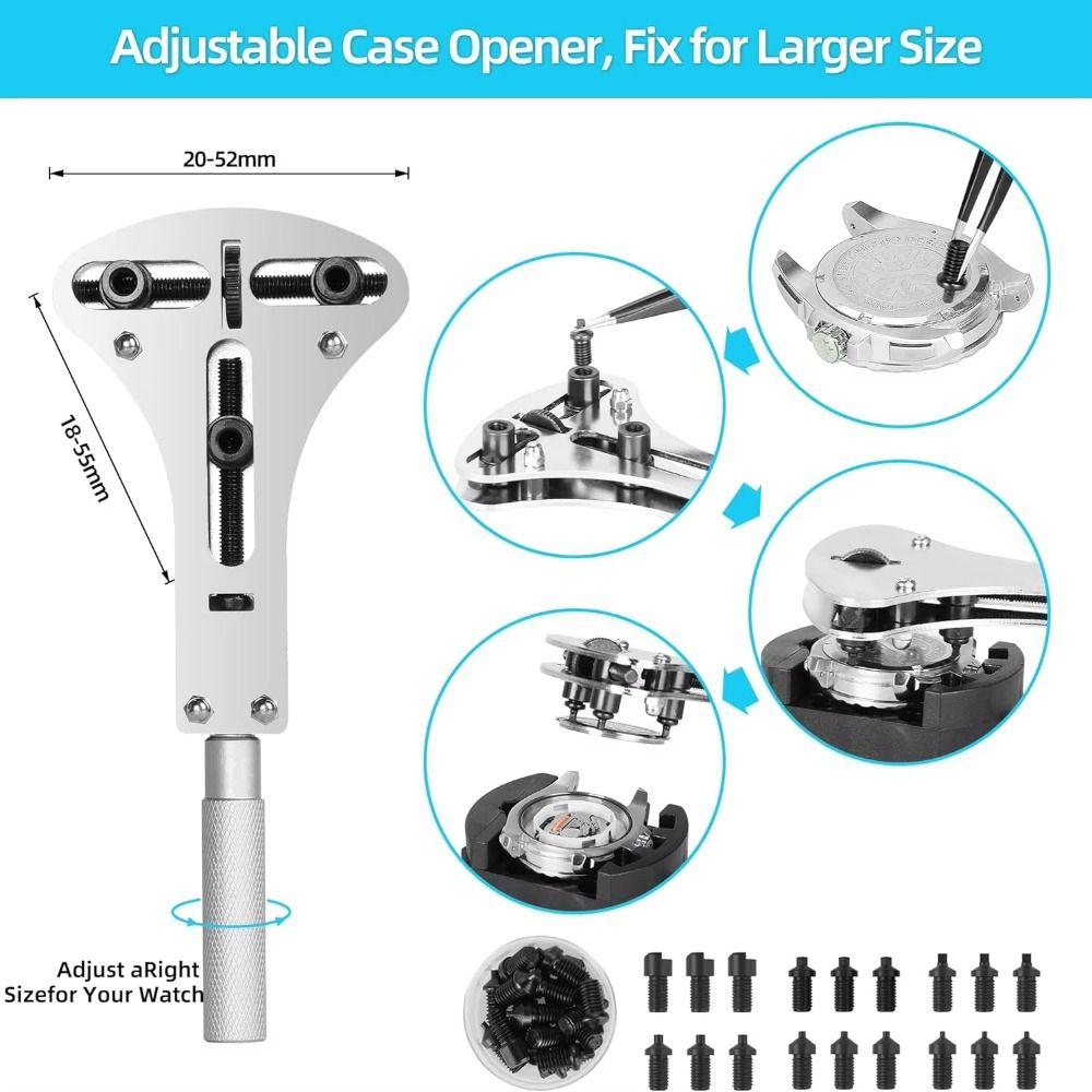 147 st/set Hållbart Klockarmband Länkstift Tång Klockreparationsverktyg Kit Fjäderstångsverktyg