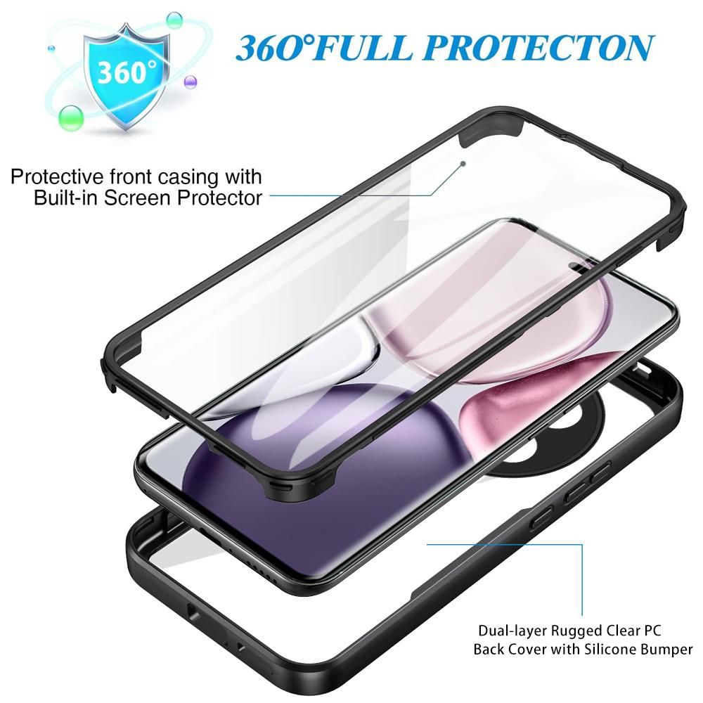 Phone Case For Honor X9c 5G / X60 Pro 5G Acrylic + TPU Clear Phone Cover with PET Screen Film