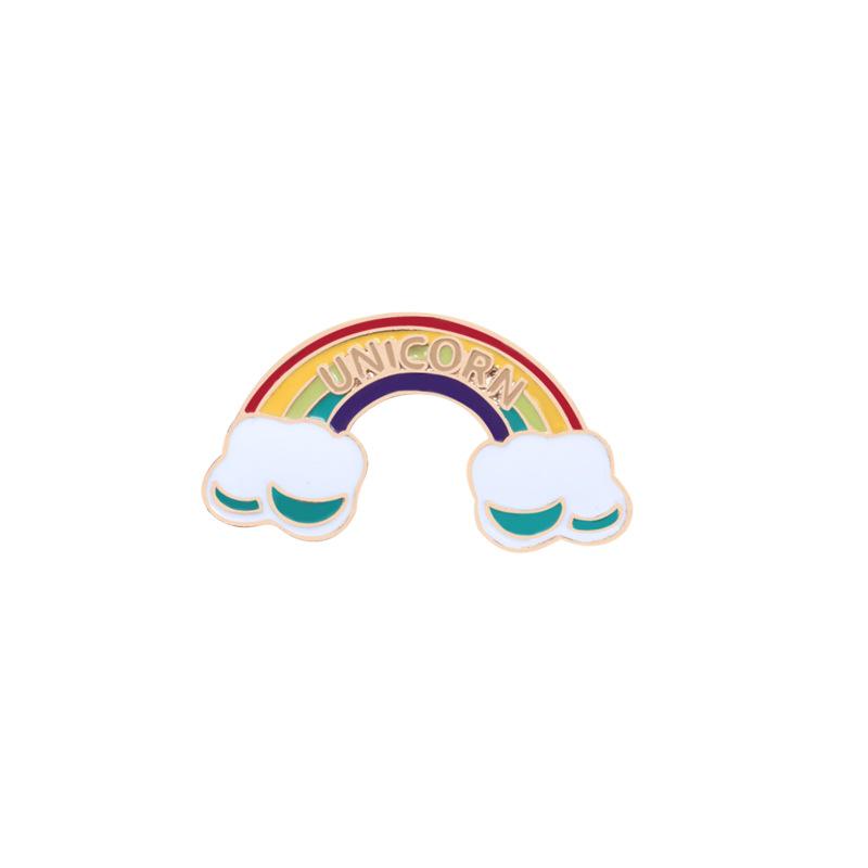 Rainbow Brooch: Cute Japanese Cartoon Girl & Cloud Lightning Backpack Pin