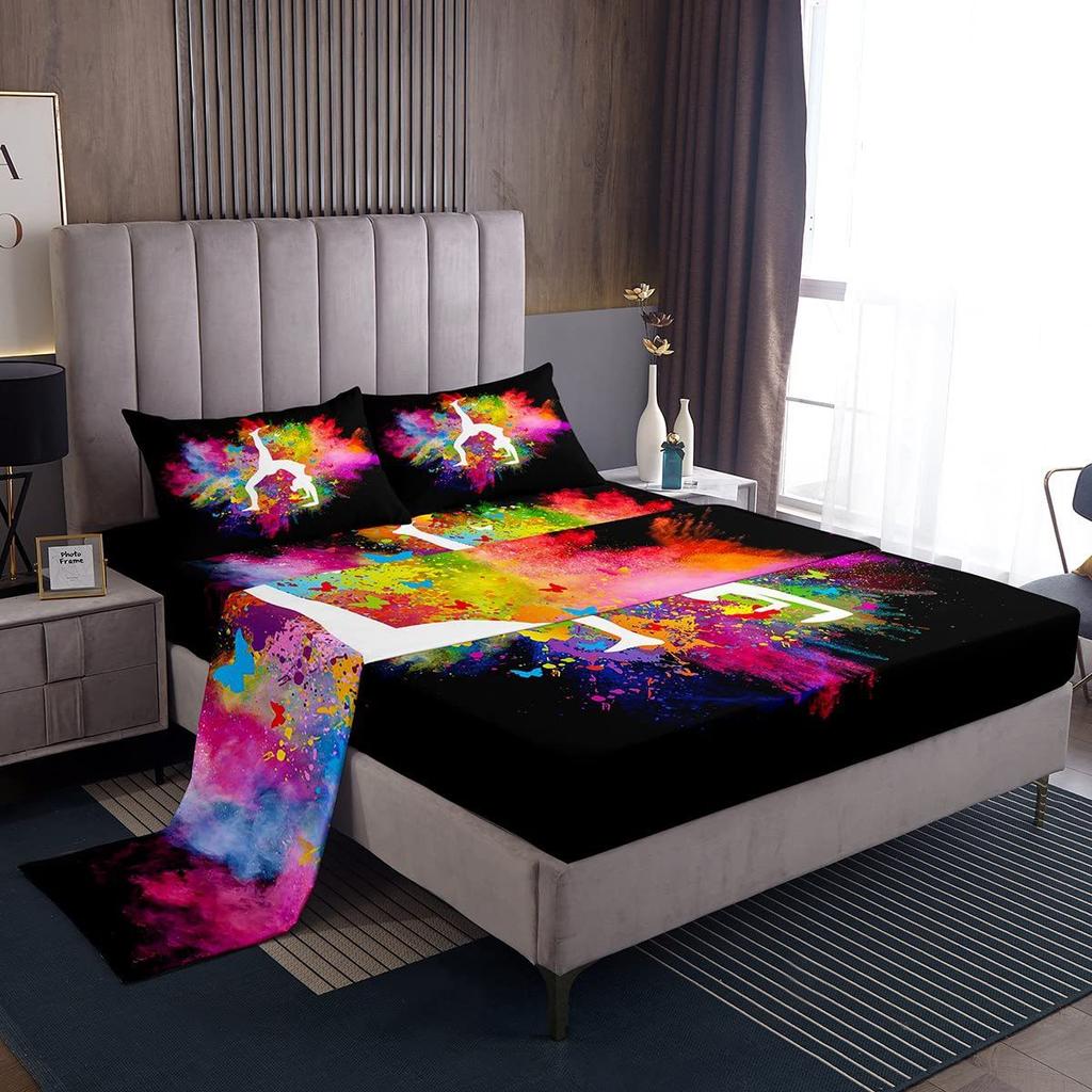 Cartoon Animal Little Monkey Pattern Bed Hat Four-piece Bedding Set Bedroom Dormitory Bedding Decoration