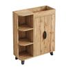 Narrow Shoe Cabinet, Double-Door, Shoe Rack with Open Compartments, Wood Look, Multi-Purpose Cabinet for Hallway, for Small Spaces, with Top Shelf