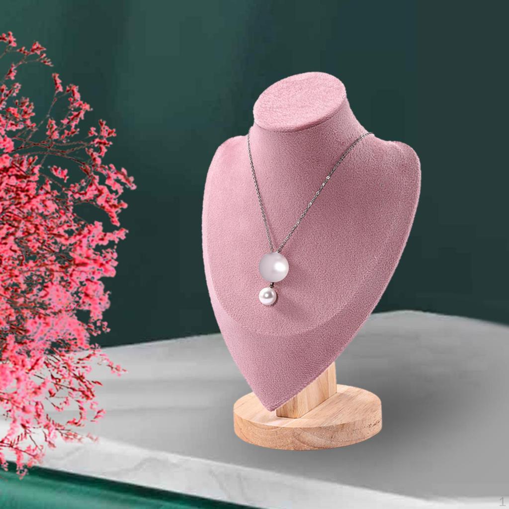 Deluxe Velvet Necklace Stand with Decorative Base