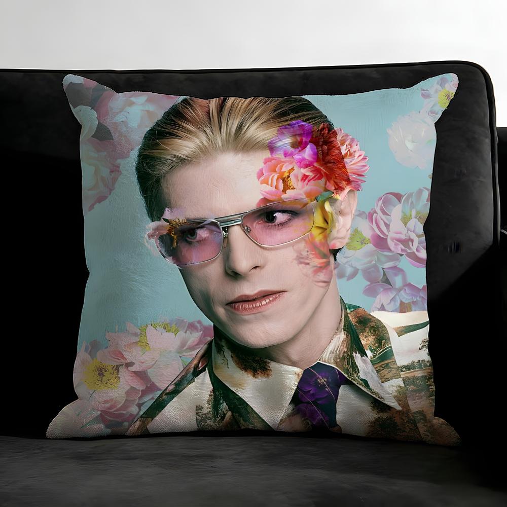 D-David Bowiee Singer Cushion Cover Pillowcase Ultra Soft Skin Friendly Fabric Cloud Like Comfort & Concealed Zipper