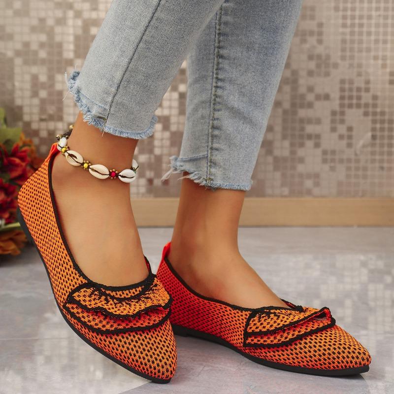 N Nü Spring/Summer New Pointed Toe Flat Single Shoes Large Size Fashion Flying Weaving One Step Casual Women's Shoes