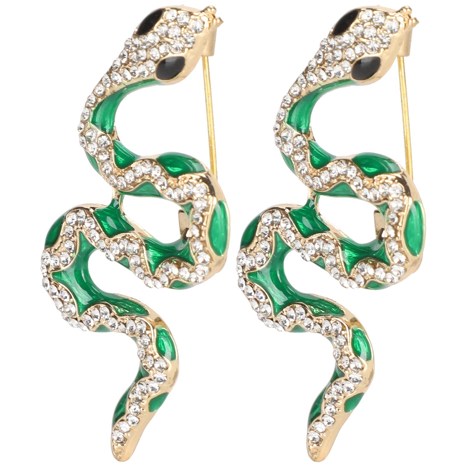 

2 шт. брошь в виде змеи из сплава унисекс для женщин и мужчин, брошь с животным дизайном, значок на сумку, булавка на лацкан рубашки