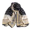 Geometric printing polka dot simulation silk scarf women's simple fashion lengthened plain weave shawl elegant minimalist neck scarf