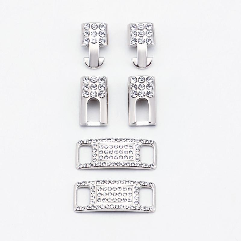 No Tie Shoe Laces Elastic Laces Silver Diamond Buckle Sneakers Tennis Shoelaces Without Ties Flat Shoelace for Shoes Accessories