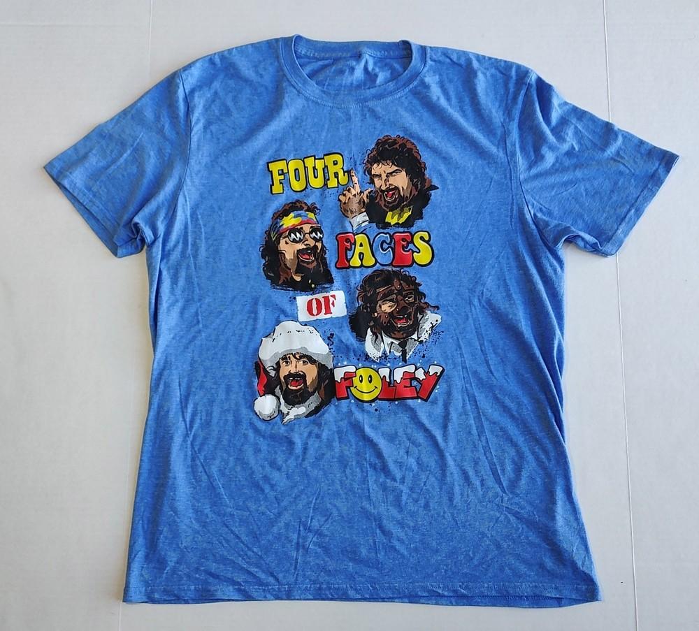 Mick Foley Four Faces Funny Shirt Classic Blue Unisex S-5XL ND1089 Unisex T-Shirt XXXL