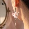 Flower Drop Earrings 1 Pair Valley Floral Earrings, Dangle with Bohemian Style Faux Pearl Charm, Jewelry Gifts for Bridal Wedding Spring Party