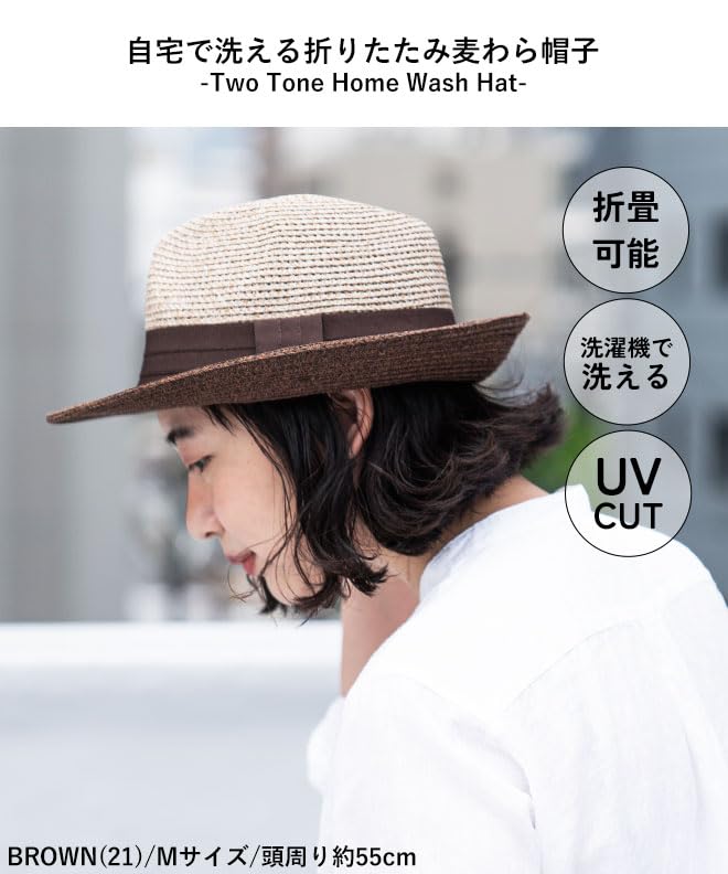 Nakota Two Tone Home Wash Straw Hat for Men and UV Sun Heatstroke Large Outdoor Large Navy Hat, Women, Protection, Protection, Prevention, Size,