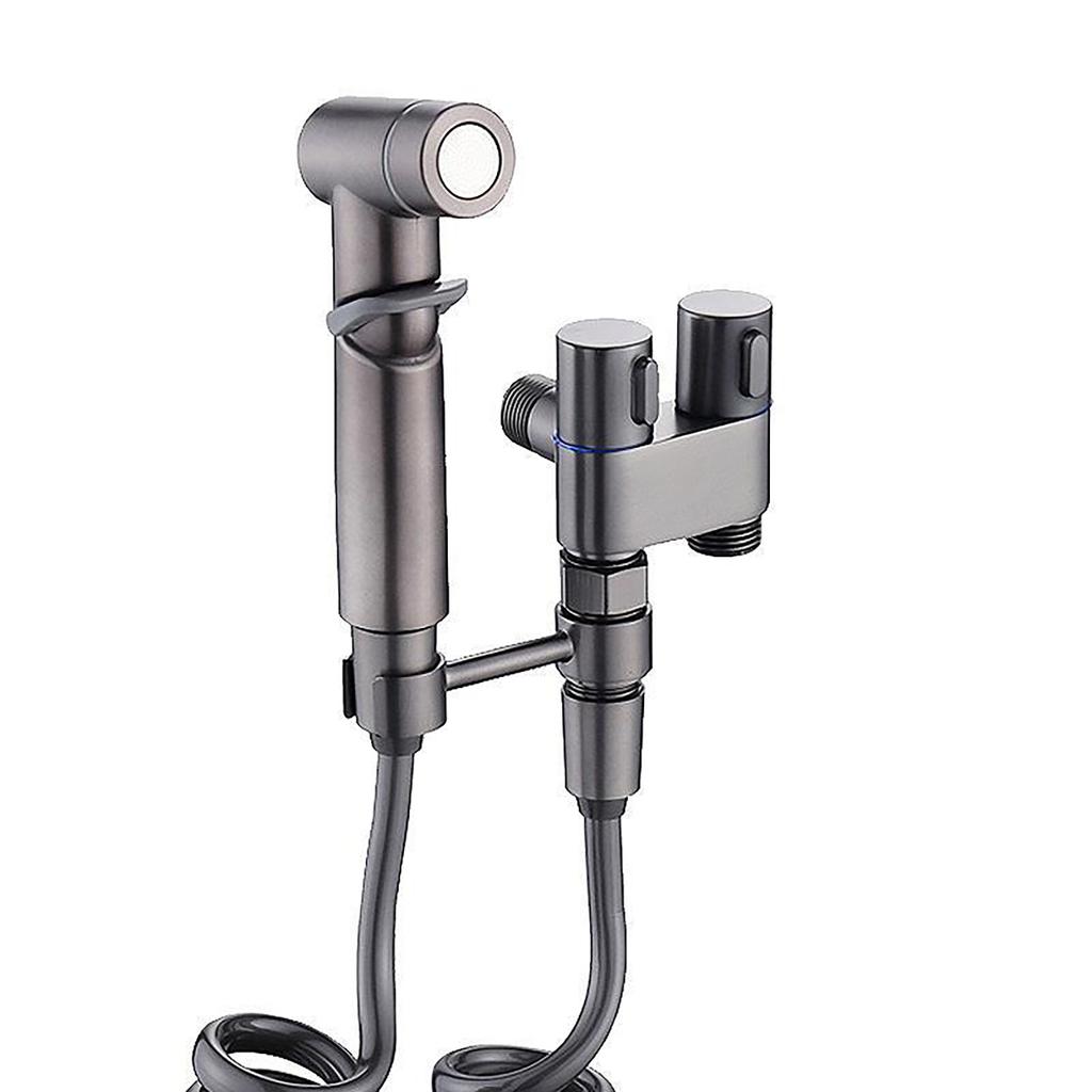 Handheld Bidet Sprayer Set Hand Shower Set Hand Shower Hose Alloy Texture Suitable for Bathroom and Toilet Showering