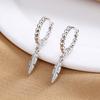 Plain Sterling Silver Feather Ear Buckle Earrings Hip Hop Street Style Simple Personality Earrings Women'S Jewelry