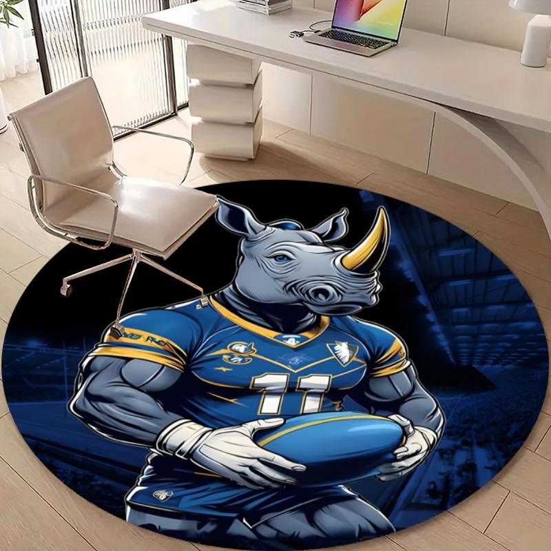 Personalized Leeds Rhinos Round Chair Office Rug - Perfect for Mat, Office Chair & More - Ideal Gift for Birthdays and Holidays