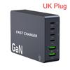 220W GaN Desktop Charger 6-Ports PD 100W USB Type C QC 3.0 Fast Charging Station for IPhone 16 Pro Tablet Macbook Samsung Laptop